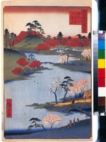 Hiroshige, Utagawa - Open Garden at the Hachiman Shrine in Fukagawa. (One Hundred Famous Views of Edo)