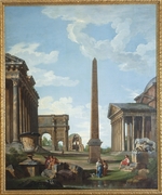 Pannini (Panini), Giovanni Paolo - A capriccio with Roman ruins and a scene from the Life of Belisarius