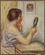 Renoir, Pierre Auguste - Marie Dupuis tenant un miroir avec un portrait de Coco