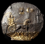 Anonymous master - A round medallion plate describing Cybele
