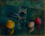 Petrov-Vodkin, Kuzma Sergeyevich - Still Life Against A Green Background