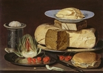 Peeters, Clara - Still Life with Cheeses, Artichoke, and Cherries