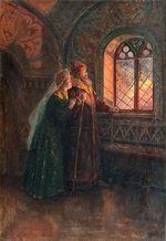 Yegornov, Sergei Semyonovich - Tsar Alexei Mikhailovich and Maria Miloslavskaya during the Fire of Moscow