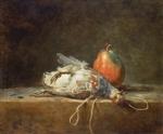 Chardin, Jean-Baptiste SimÃ©on - Still Life with Partridge and Pear