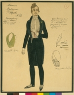 Golovin, Alexander Yakovlevich - Arbenin. Costume design for the play The Masquerade by M. Lermontov