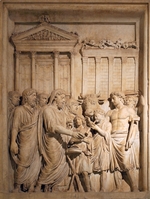 Art of Ancient Rome, Classical sculpture - Marcus Aurelius and members of the Imperial family offer sacrifice in gratitude for success against Germanic tribes
