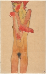 Schiele, Egon - Nude Girl with Folded Arms