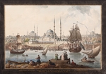 Hilair, Jean-Baptiste - The Yeni Cami and the Port of Istanbul. (French Ambassador Choiseul-Gouffier arrived in the Ottoman Empire)