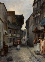 Jongkind, Johan Barthold - A street in Landerneau