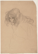 Klimt, Gustav - Study of a woman's head in three-quarter profile (Study for Unchastity in the Beethoven Frieze)