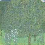 Klimt, Gustav - Rose Bushes under the Trees
