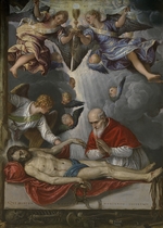 Parrasio, Micheli - Dead Christ, adored by Pope Pius V