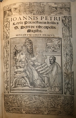 Anonymous - Frontispiece of the Missarum Liber primus by Giovanni Pierluigi da Palestrina (Palestrina and Pope Julius III)