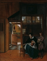 Hooch, Pieter, de - A Woman Preparing Bread and Butter for a Boy