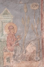 Ancient Russian frescos - Saint Anne Praying