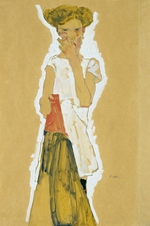 Schiele, Egon - Standing Girl in White Petticoat