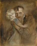 Lenbach, Franz, von - Self-portrait with Daughter Marion