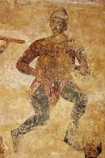 Ancient Russian frescos - Musicians and acrobats (detail)