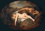 Watteau, Jean Antoine - Nymph and Satyr (Jupiter and Antiope)