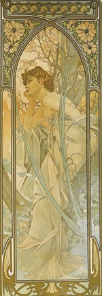 Mucha, Alfons Marie - The Times of the Day: Evening dream
