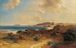 Bamberger, Fritz (Friedrich) - Beach at Estepona with a View of the Rock of Gibraltar