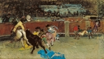 Fortuny Marsal, Mariano - Bullfight. Wounded Picador