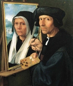 Jacobsz, Dirck - Jacob Cornelisz. van Oostsanen painting his wife Anna