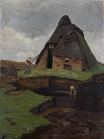 Overbeck, Fritz - Mire Cottage with Child