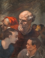 Daumier, Honoré - Family On The Barricades