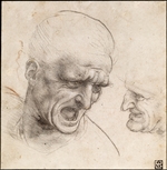 Leonardo da Vinci - Study of Two Warriors' Heads for the Battle of Anghiari