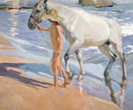 Sorolla y Bastida, Joaquín - Bathing of a Horse