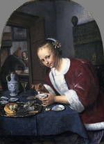 Steen, Jan Havicksz - Girl with oysters