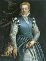 Veronese, Paolo - Portrait of a Woman with a dog