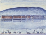 Hodler, Ferdinand - Lake Geneva with Mont Salève and Swans