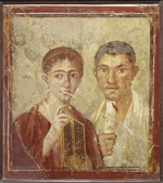 Roman-Pompeian wall painting - Portrait of the baker Terentius Neo and his wife