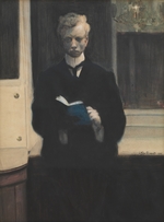 Spilliaert, Léon - Self-portrait with blue sketch book
