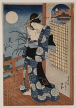 Kunisada (Toyokuni III), Utagawa - Autumn moon over Miho