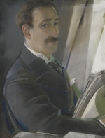 Chekhonin, Sergei Vasilievich - Portrait of the painter Léon Bakst (1866-1924)