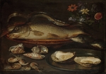 Peeters, Clara - Still life with fish, oysters and shrimps