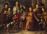 Schultz, Daniel, the Younger - Crimean falconer of King John Casimir with his family (Family portrait)