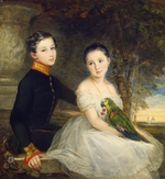 Robertson, Christina - Children with parrot