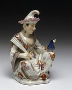 Eberlein, Johann Friedrich - Chinese woman with parrot