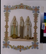 Solntsev, Fyodor Grigoryevich - Costumes of Maidens from Torzhok (From the series Clothing of the Russian state)