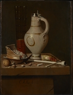 Collier, Edwaert - Still life with smoking utensils and beer mug