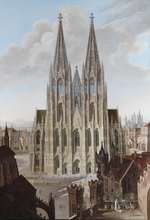 Enslen, Carl Georg - View of the west facade of the Cologne Cathedral