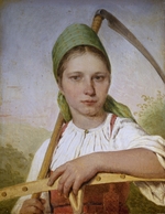 Venetsianov, Alexei Gavrilovich - Peasant woman with a scythe and rake