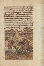 Anonymous - Single combat of Peresvet and Temir-murza on the Kulikovo Field (From the Illuminated Compiled Chronicle)