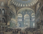 Bossoli, Carlo - Interior of the Hagia Sophia in Constantinople