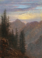 Carus, Carl Gustav - Mountain landscape at dusk