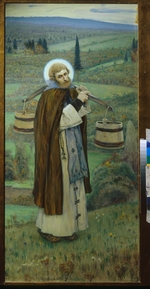 Nesterov, Mikhail Vasilyevich - Saint Sergius' labours (Triptych, Left part)